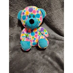 Multicolor Polka dot Teddy Bear Stuffed Animal 10"